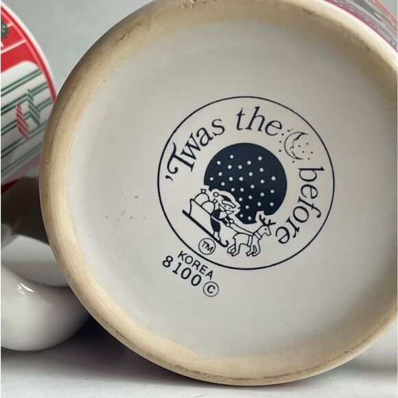 Vintage Epoch T’was the Night Before Christmas Holiday Christmas Mugs Set of 2 - Picture 10 of 11